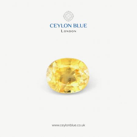 Natural Yellow Sapphire Gemstone Unheated Ceylon Oval Shape 2.15ct - CB 0285