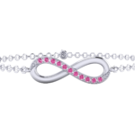 Infinity Bracelet in 10K White Gold Unheated | Untreated Pink Sapphire