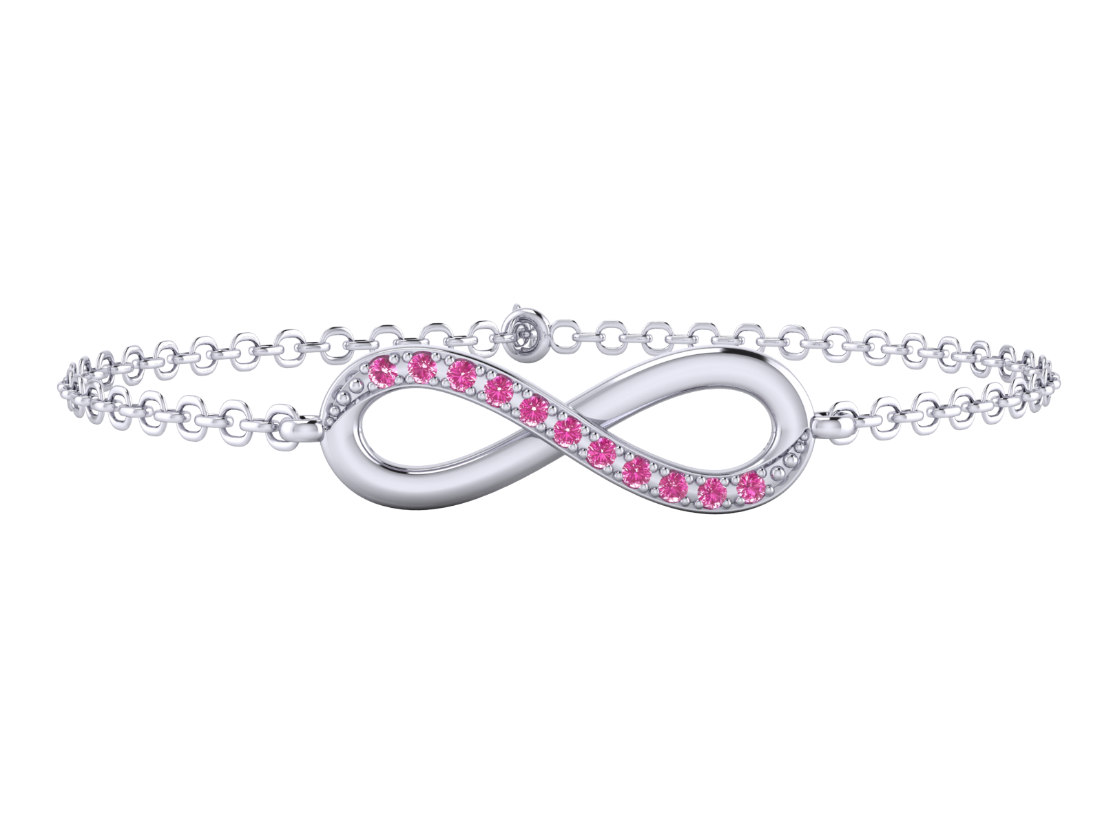 02-1-1-1-1-1-1-1-1-1-1-1-1-1-1-1-1-1-1-1-1-1-1-1-1-1-1-1-1-1-1-1-1-1-1-1-1-1-1-1-1-1-1-1-1 Infinity Bracelet in 10K White Gold Unheated | Untreated Pink Sapphire - Image 1