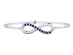 Infinity Bracelet in 10K White Gold Unheated | Untreated Blue Sapphire