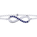 Infinity Bracelet in 10K White Gold Unheated | Untreated Blue Sapphire