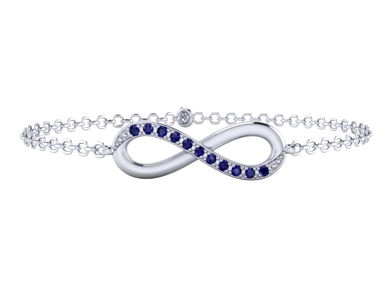 03-1-1-1-1-1-1-1-1-1-1-1-1-1-1-1-1-1-1-1-1-1-1-1-1-1-1-1-1-1-1-1-1-1-1-1-1-1-1-1-1-1-1-1-1 Infinity Bracelet in 10K White Gold Unheated | Untreated Blue Sapphire - Image 1