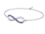 Infinity Bracelet in 10K White Gold Unheated | Untreated Blue Sapphire - Image 2