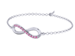 Infinity Bracelet in 10K White Gold Unheated | Untreated Pink Sapphire - Image 2