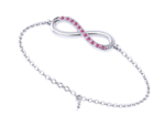 Infinity Bracelet in 10K White Gold Unheated | Untreated Pink Sapphire - Image 3