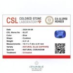 Blue Sapphire Unheated Cornflower Blue Cushion Shape 3.41ct CB 0256 - Image 3
