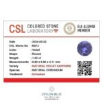 Blue Sapphire Unheated Violet Blue Round Shape 1.35ct CB 0240 - Image 2