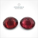 Red Almandine Garnet Round Shape Pair - CB 0077 - Image 2