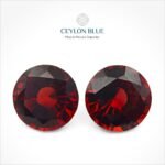 Red Almandine Garnet Round Shape Pair - CB 0089