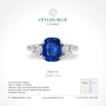 Engagement Ring Blue Sapphire Platinum Ring Three Stone CBJ 02383 - Image 2
