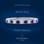 Kate’s Eternity Ring - 10ct White Gold Brilliant Cut Untreated Blue Sapphires & Natural Diamonds - Image 4