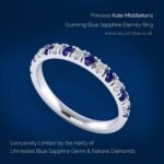 Kate’s Eternity Ring - 10ct White Gold Brilliant Cut Untreated Blue Sapphires & Natural Diamonds - Image 3