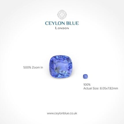 Blue Sapphire Gemstone Unheated Cushion Shape 2.55ct - CB 0275