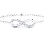 Infinity Bracelet in 10K White Gold with Natural Diamonds